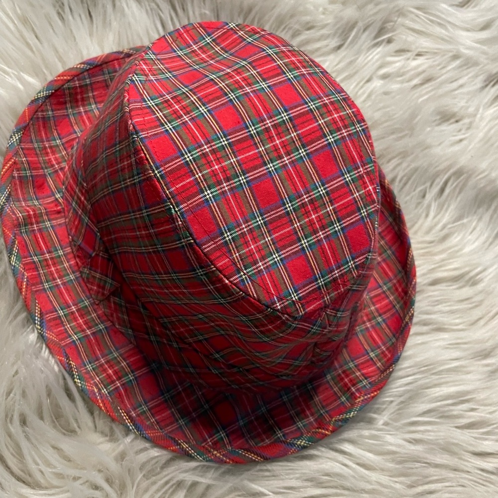 Red Plaid Fedora Hat